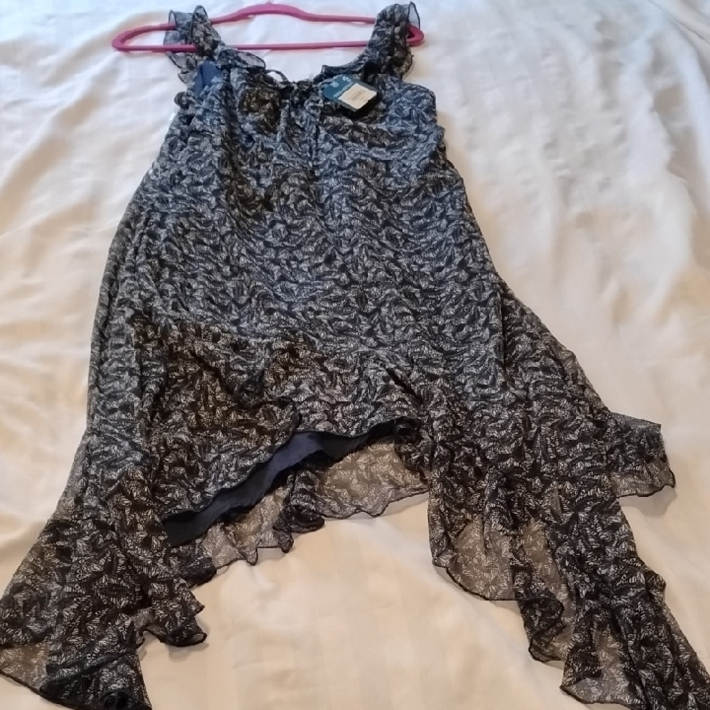 Arizona Jean Co. Woman's Sleeveless Navy Butterflies Dress, Size: L
